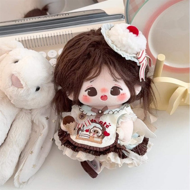 园长裤茶茶20cm薄巧暹罗喵可爱无属性娃衣套装换装玩具毛绒少女