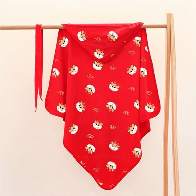 龙宝宝初生红色包k单包被初生婴儿纯棉a类春夏秋季薄款新生儿抱被