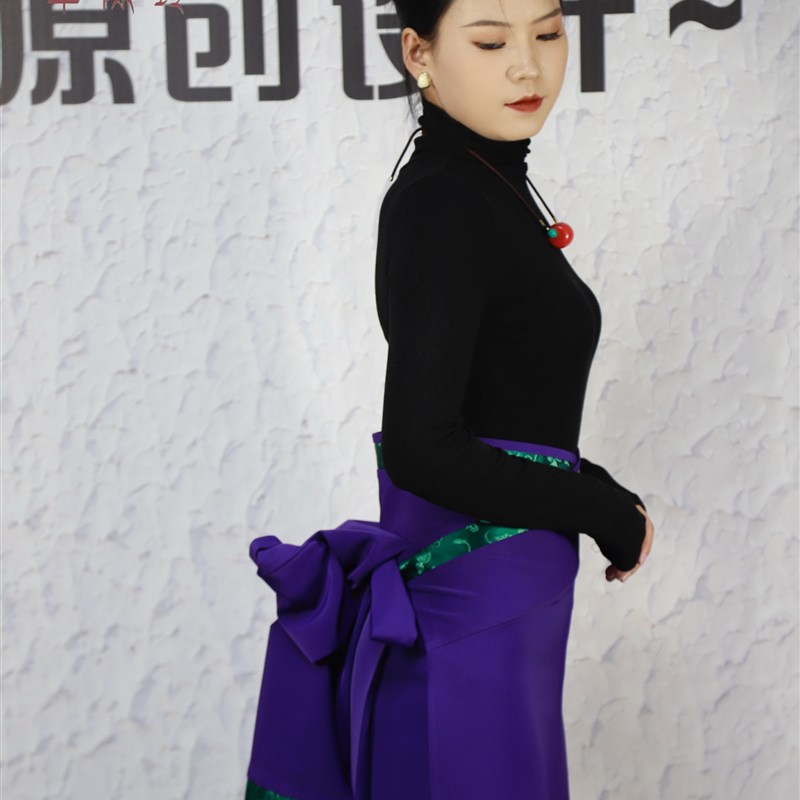 藏袍民族风定制假袍锅庄舞裙