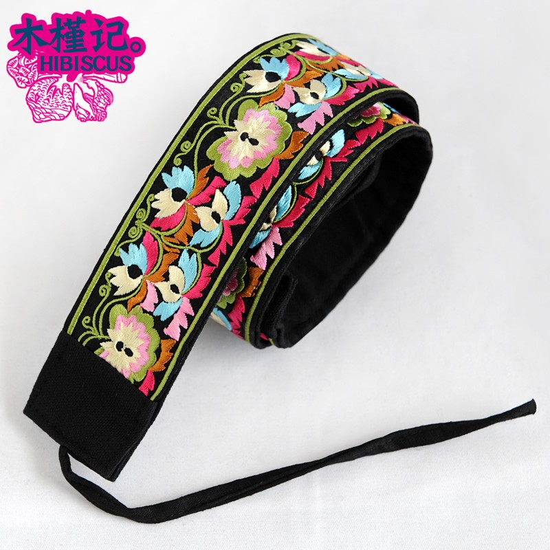 彩色刺绣花宽腰带女士装饰民族风服饰配衣裙女式束腰百搭修身皮带