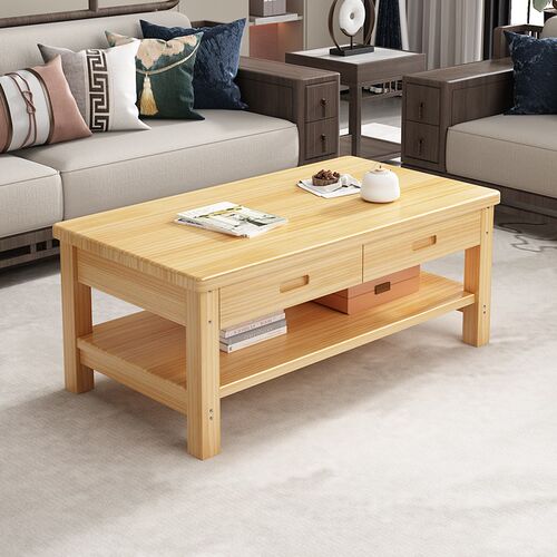 全实木客厅c小茶几简约现代小户型餐桌两用可定制松木简易原木茶