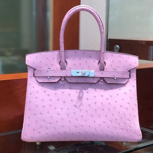 推鸵鸟皮铂金包 鸵鸟皮女包  手提包时尚休闲宴会包可定制30/35