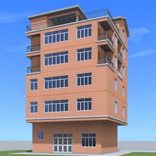 12x10 五层半新农村自建房门面楼房设计图施工图建筑结构图效果图