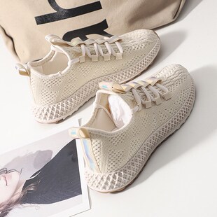 浙江温州女鞋飞织女士运动鞋女式陆游G叶子鞋时尚休闲鞋夏季镂空