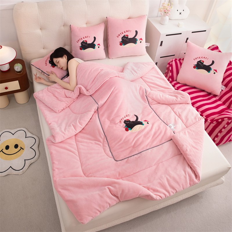 儿童抱枕被子两用加厚可爱汽车沙发盖毯冬季办公室宿舍午休小枕头