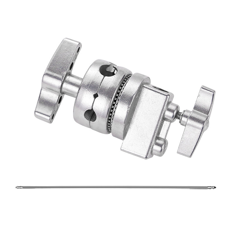 摄影灯架万向轮魔术球 旗板柔光纸顶灯横臂夹1.28m不锈钢加厚横臂