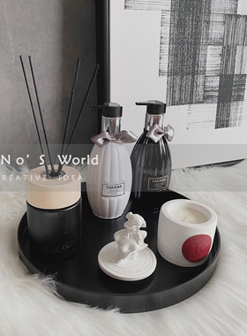 现代简约洗手间摆件黑色剃胡刀男士香薰样板房间浴室轻奢个性装饰