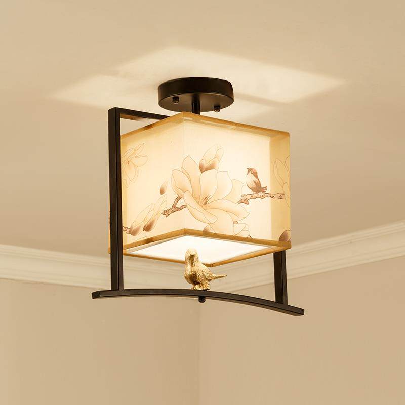新中式花鸟走廊过道灯创意吸顶灯中国风复古玄关入户灯阳台灯具