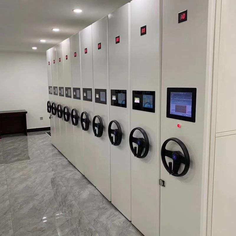 智能密集架移动手案摇式移动轨道档财密务资料凭定制证文件柜架集