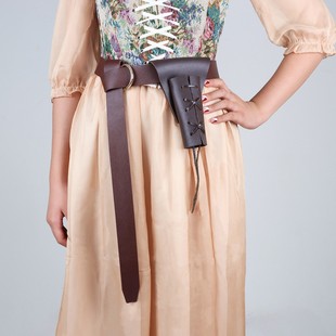 中世纪皮具佩剑腰带维京战斗骑士皮带PU皮革刀剑皮套