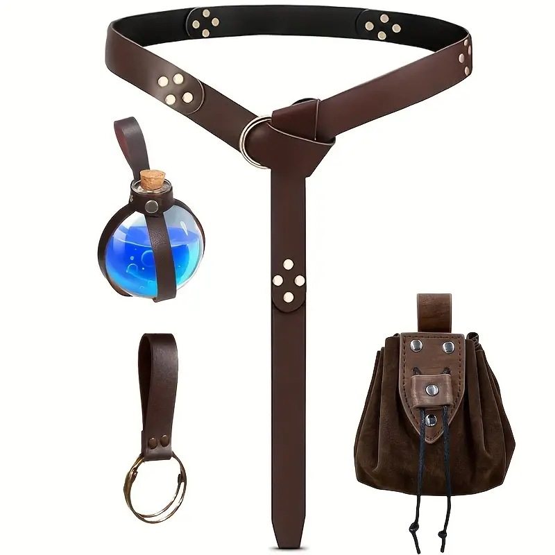 维京风格复古腰包中世纪个性囊袋男士零钱弹弓 腰带包