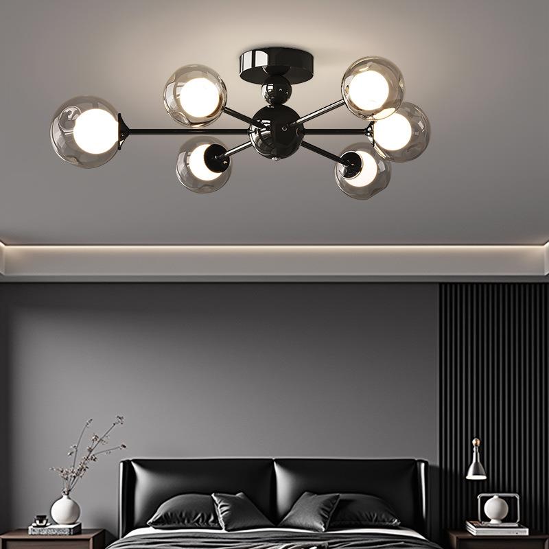 北欧网红泡泡球灯客厅分子吊灯现代简约创意卧室餐厅魔豆中山灯具