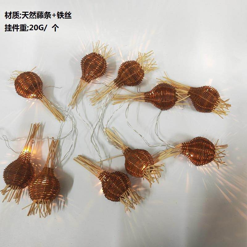 藤编蔬菜造型LED装饰节日灯串配件装饰品挂件摆件工艺品LED小夜