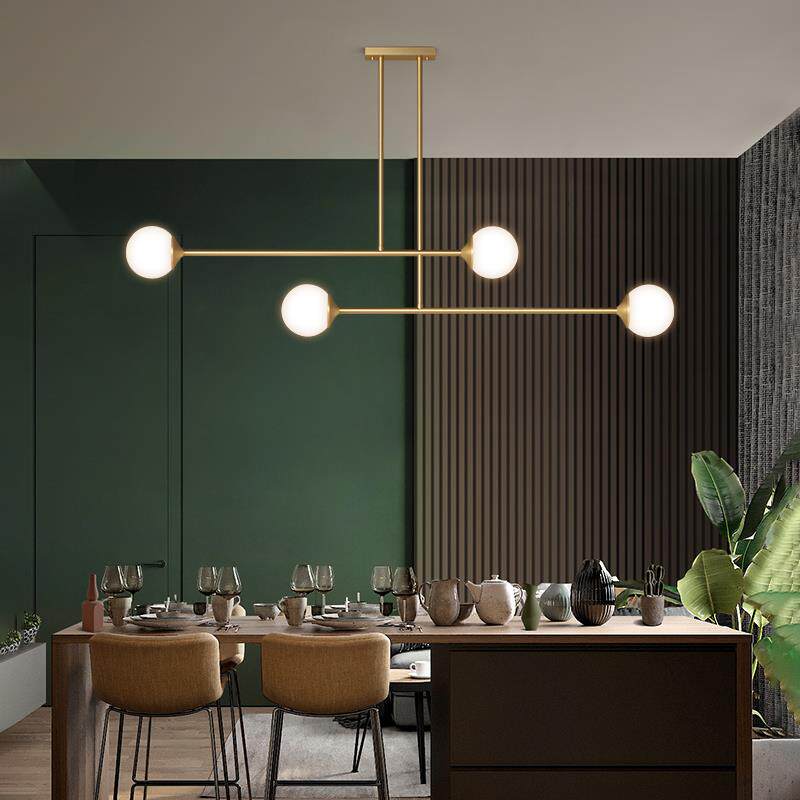 全铜吊灯北欧灯具餐厅吊灯现代简约创意个性魔豆灯饰网红吧台吊灯