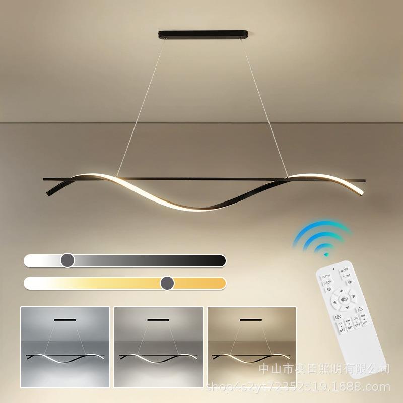 北欧餐厅灯简约现代一字吊灯创艺个性艺术长条吊灯吧台饭厅餐吊灯