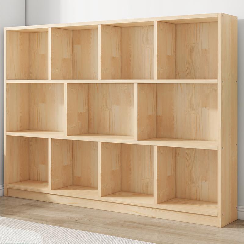 书架置物架落地儿童书柜家用卧室客厅简易实木多层格子储物收纳柜