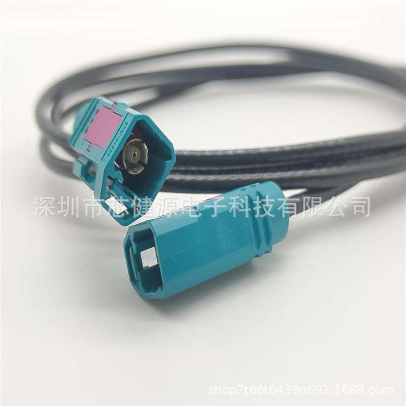 Rosenberger汽车射频连接器双FAKRA通用直母头Dacar302 RG174线