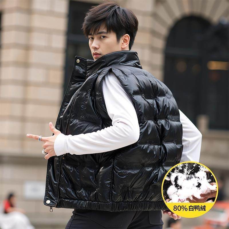 白鸭绒亮面马甲男羽绒背心外套简约休闲黑色无袖秋冬坎肩马夹无袖,玩具/童车/益智/积木/模型,毛绒/玩偶/公仔/布艺类玩具,淘宝优惠券,粉丝福利购,淘宝优惠卷