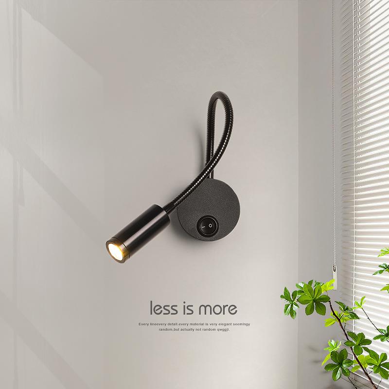 led软管壁灯卧室床头书房阅读灯酒店民宿可调节带开关创意氛围灯