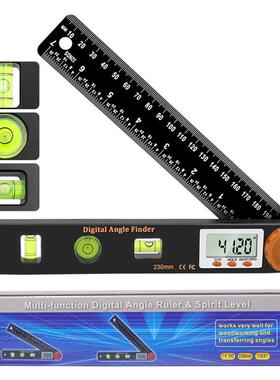 4in1橙色头数显角度尺水平尺万向水准仪木工角度尺多用途数显量具