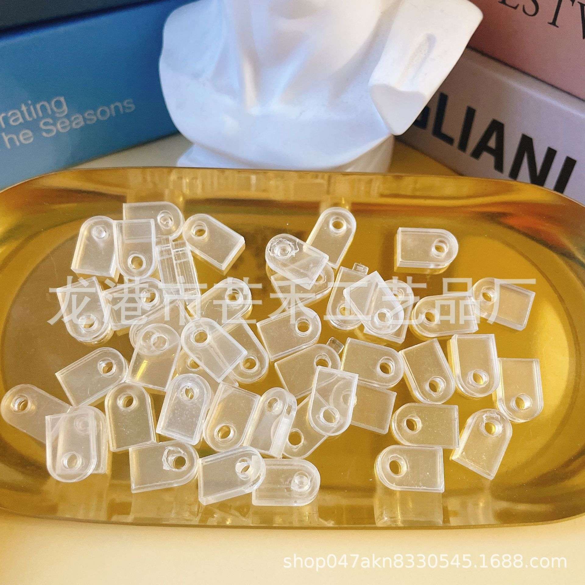 跨境亚克力笔配件透明亚克力片片珠串笔专用加厚2cm 半圆长条