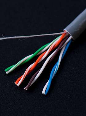 超五类网线cat5eA40 240/270/300M  灰色utp网络线工程八芯监控