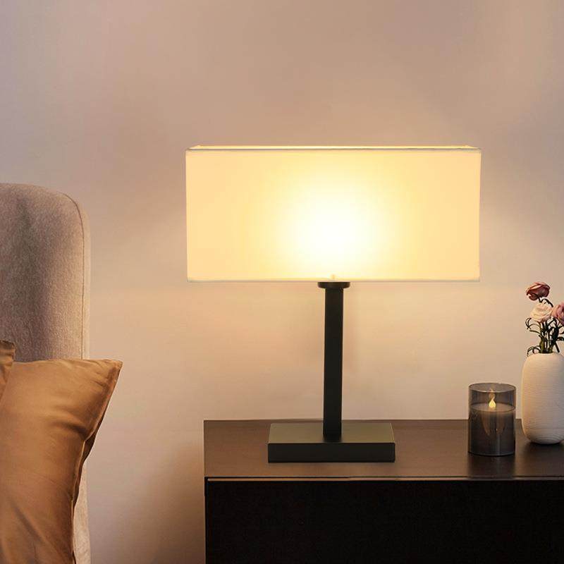 现代美式轻奢台灯家用客厅卧室书房温馨布艺床头台灯酒店装饰灯