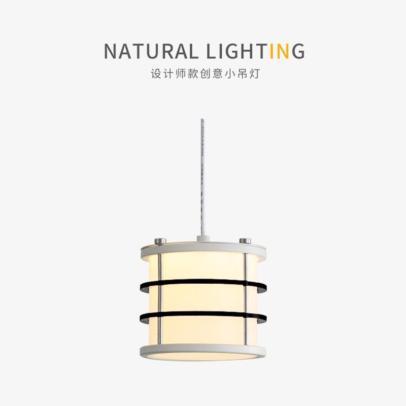 极简床头吊灯意式设计师卧室垂线灯简约现代黑白色单头主卧小吊灯