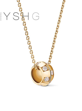 王鹤棣同款项链 经典格纹圆圈锁骨链男女轻奢高级感小众气质百搭