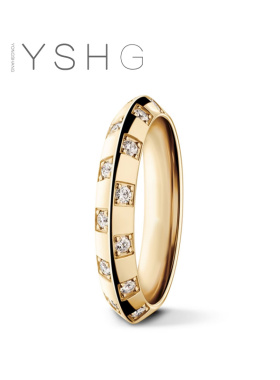 王鹤棣同款戒指 经典格纹尾戒食指轻奢高级感指环小众设计百搭