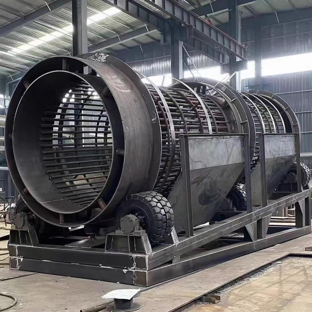 小型无轴滚筒筛大型化工粉料泥浆圆筒筛石机筛沙草锯末垃圾筛分