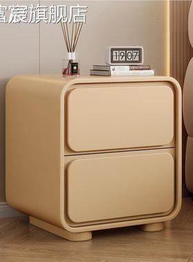 珂富宸奶油风 床 头 柜 质简约现皮代小型卧实木 床 边 柜 29718简极易免室安装摆件饰品垫垫床笠拉车