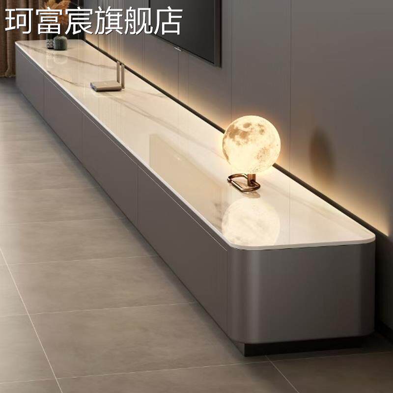 珂富宸岩板电视柜茶几组合小户型客厅家用储物柜轻奢高级感落地电视机柜摆件饰品床笠拉车