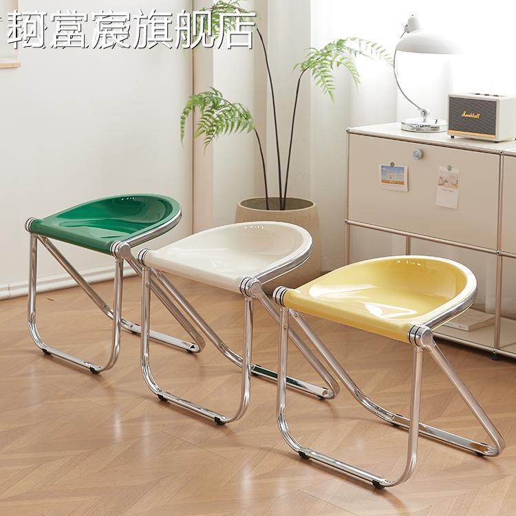 珂富宸中古折叠 凳ins简约现代家用餐 椅创意小茶几亚克力咖啡店透明 椅子摆件饰品摆件饰品