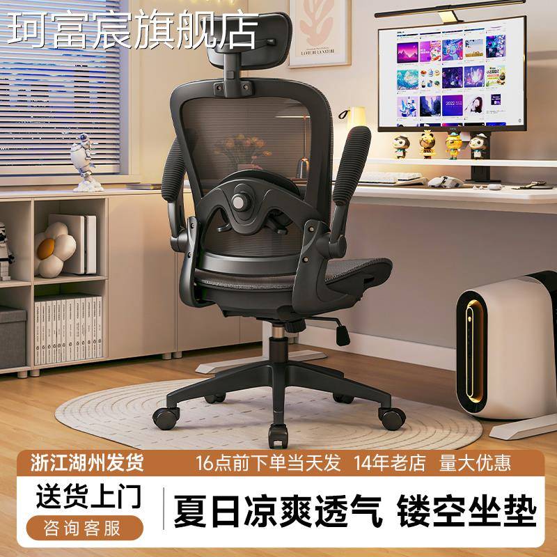 珂富宸电脑椅护腰人体工学椅家用电竞椅子靠背椅宿舍学习书桌椅办公椅子摆件饰品