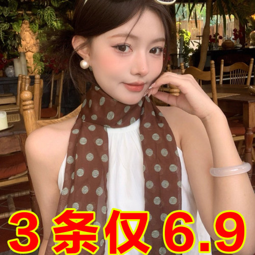 2025新款发带绑发长条薄款围巾