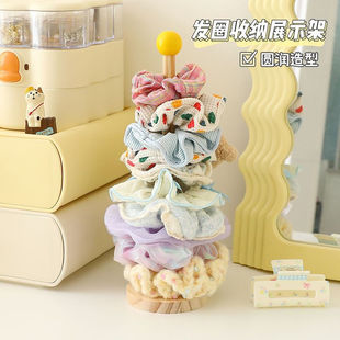 发圈收纳神器大肠发圈发饰置物架实木展示架发夹抓夹鲨鱼夹饰品架