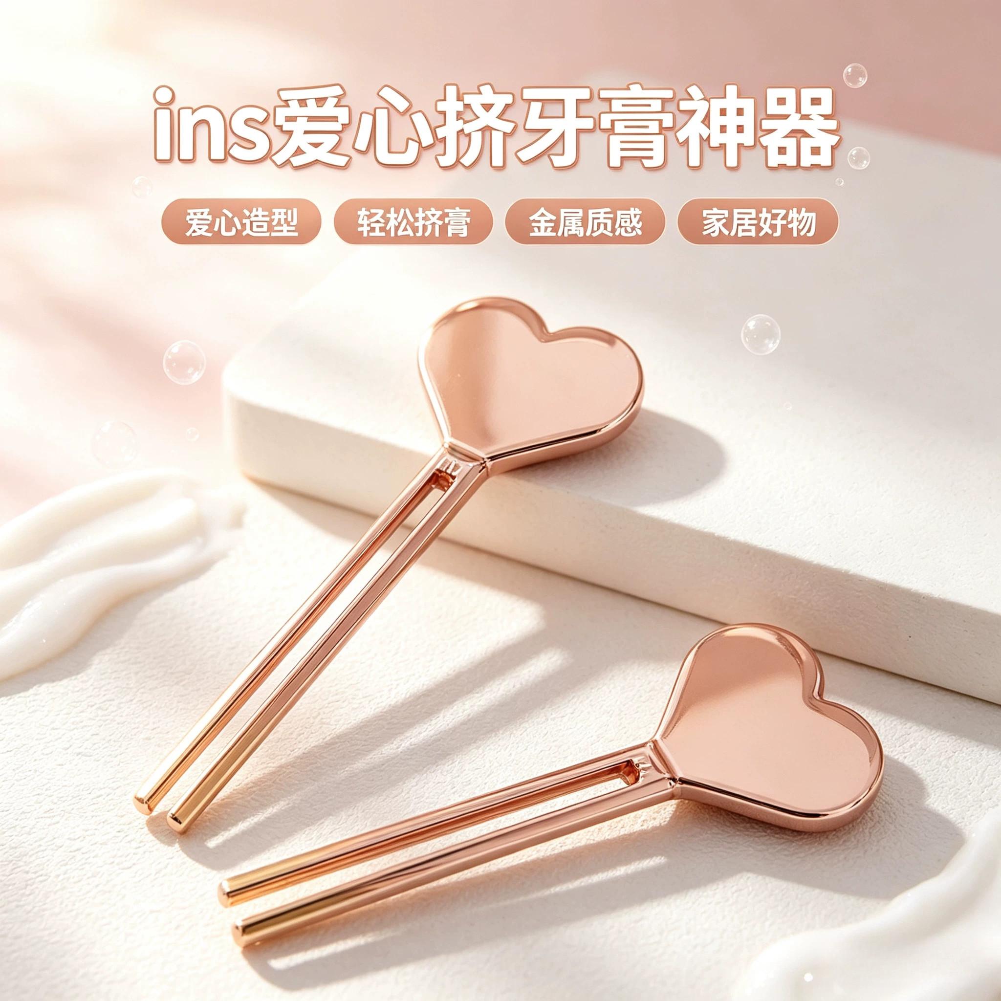 ins爱心挤牙膏神器护手霜图片