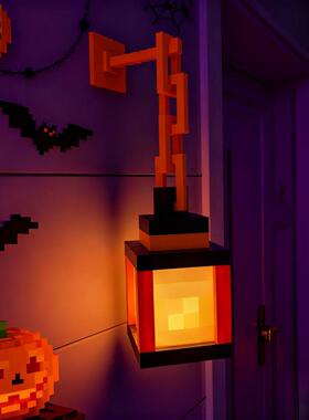 【MC万圣节】我的世界充电拼色小提灯墙壁灯拍拍多色变色灯氛围灯