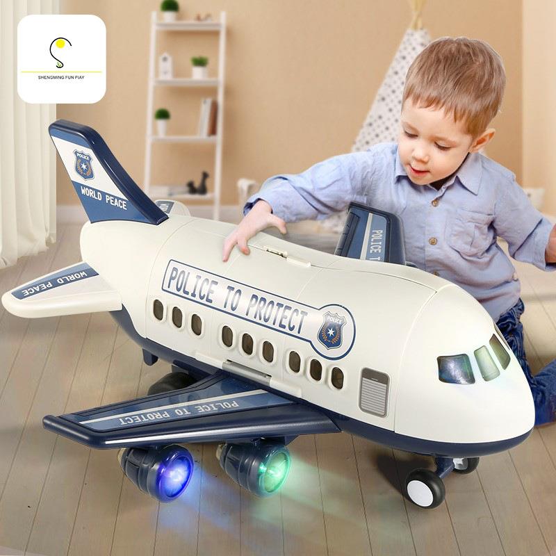 超大号儿童飞机玩具变形轨道客机模型3一4岁男孩小汽车多功能套装