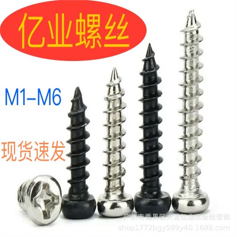 PAM6十字槽圆头自攻十字槽自攻钉圆头自攻十字螺丝镀镍黑色不锈钢