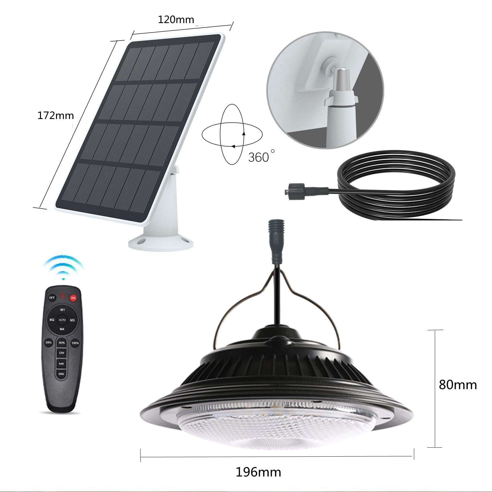 新款太阳能吊灯人体感应灯LED谷仓灯户外防水照明创意围墙庭院灯