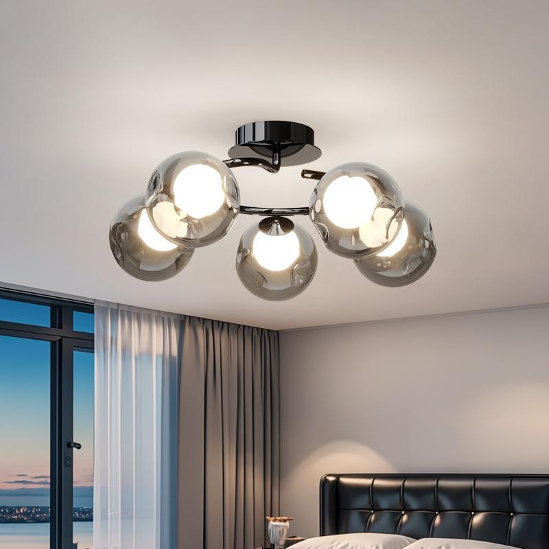 北欧魔豆分子卧室灯吸顶灯意式现代简约设计感玻璃房间主卧灯具