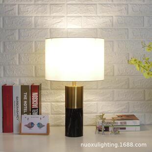 后现代北欧风轻奢大理石台灯设计师客厅卧室创意个性艺术布罩台灯