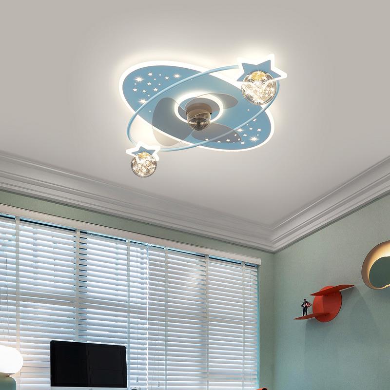2022新款简约客厅儿童房吸顶风扇灯隐形家用卧室电扇吊扇灯一体灯