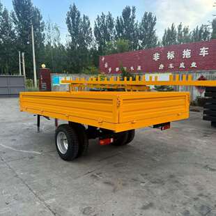 单轴双胎自卸拖车瓦楞板箱板车牵引式农业运输车转向灵活