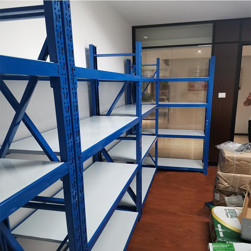 厂供调节式中型仓储货架 工厂家用蓝白轻重型组装置物架
