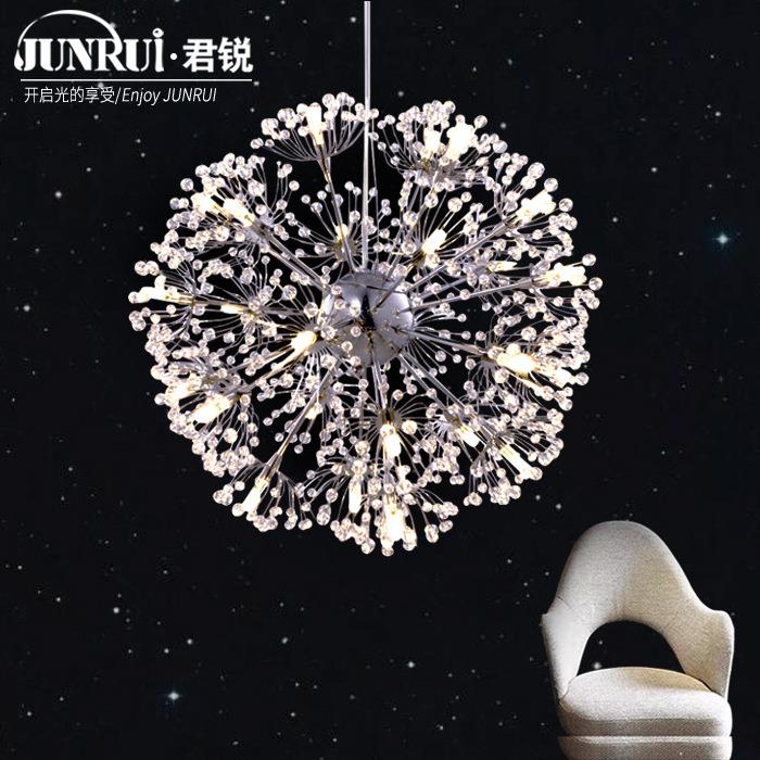 北欧现代简约客厅圆形水晶服装店蒲公英创意艺术新款餐厅卧室吊灯