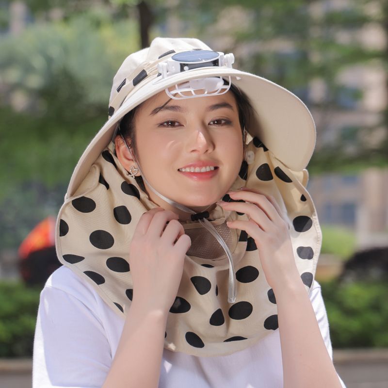 工地专用防晒帽风扇采茶