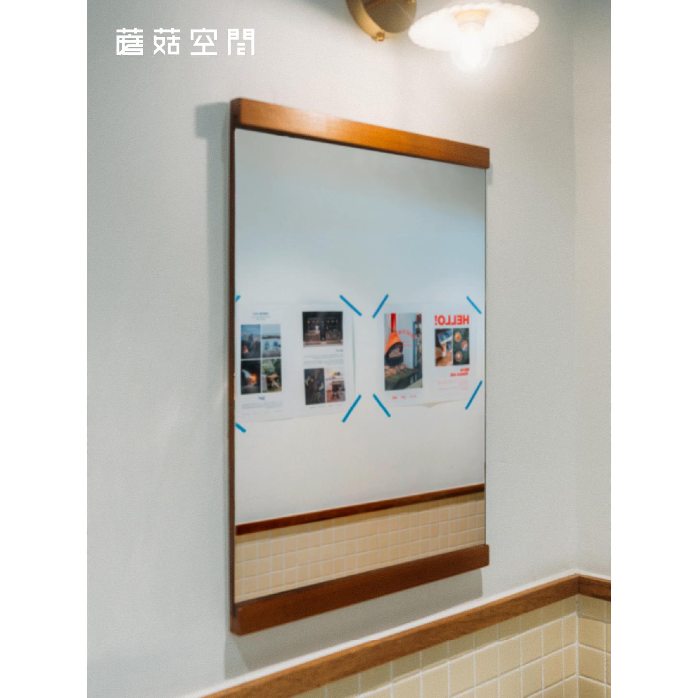 蘑菇空间中古风壁挂浴室镜贴墙卫浴镜洗手台化妆镜挂墙式装饰镜子